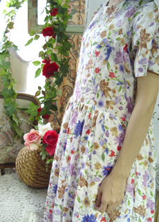 floral print   seersucker  vintage SUMMER dress