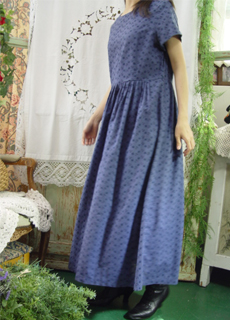 embroidery navy vintage dress