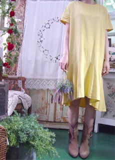 Linen mustard color dress 