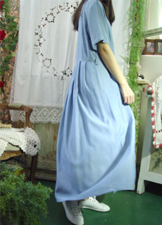 embroidery romantic blue dress