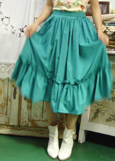 romantic summer bluegreen skirt (USA)