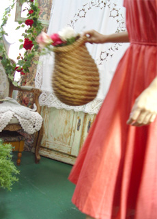 LINen  vintage  romantic dress