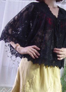 HOT summer day...vintage  lace cape cadigan