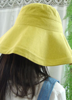 linen yellow  bucket hat