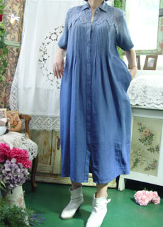 Linen fantastic gradation  vintage dress (Italy)
