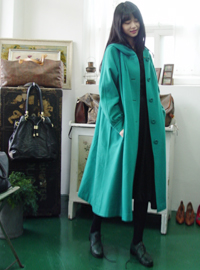 Yves Saint Laurent green coat  