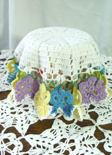 Handmade  crochet  doily ( multi color)