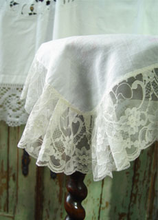 vintage french lace  fabric (ivory)