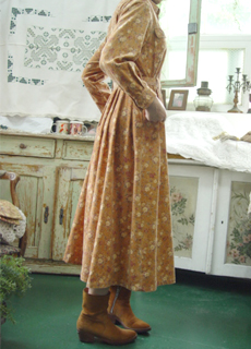 antique  floral romantic  vintage long dress