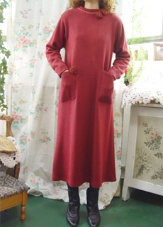 Burgundy knit dress