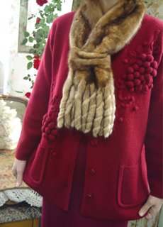 beautiful day....vntage wine knit cadigan &amp; coat (JAPAN) 