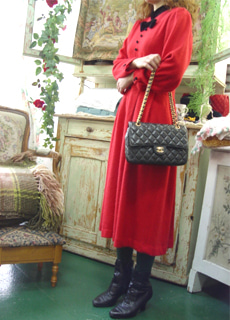 gorgeous  redpink   vintage dress (Japan) 