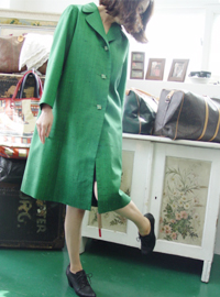 vintage green silk coat  