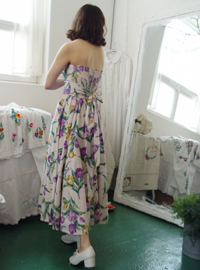 floral print  tube top dress 