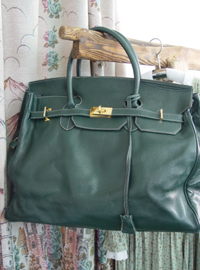 Provence vintage green tote bag  
