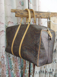 khaki paisley travel bag