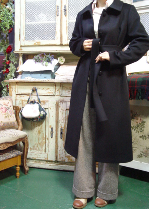 special  cashmere  Black  vintage coat