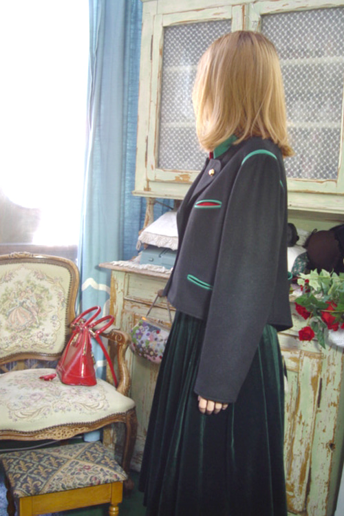 antique black  highquality wool jacket (france )