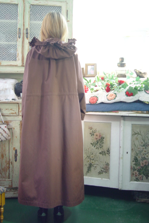 Kaneko Isao  chestnut brown romantic hood   trenchcoat