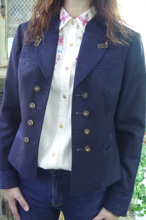 antique  navy  wool  jacket  velvet  point (europe)