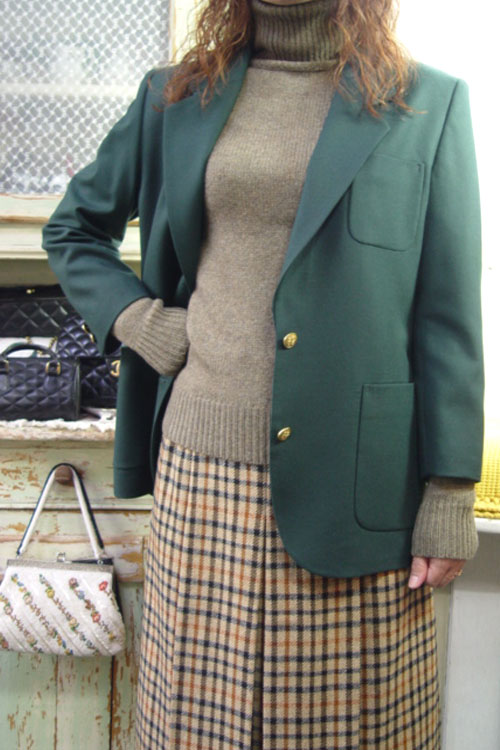vintage wool darkgreen jacket