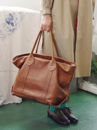 Tanning brown leather big bag