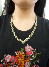 Green flower necklace