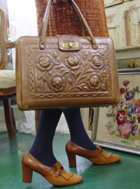 brown  leather  TOTE