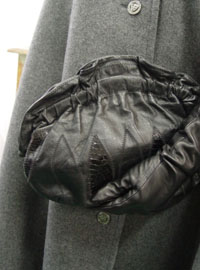  black  leather  clutch &amp; cross 