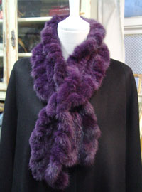Mink  knitting muffler Violet