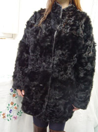 vintage Black Lamb fur reversible 