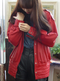 Red leather  jumper   