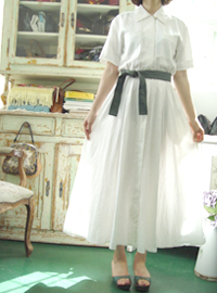 Linen creamy shirt dress (usa)   