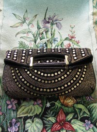 vintage  Beads tote &amp; clutch 