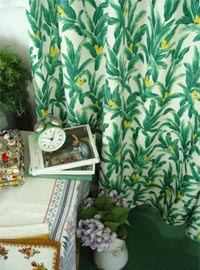 vintage Romantic tropical  green Curtain   