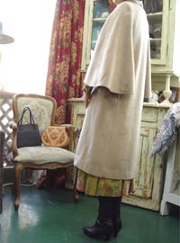 vintage oatmeal  cape  coat