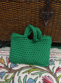 Hand made Green Knit TOte