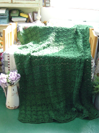 vintage romantic Deepgreen  Hand blanket (USA)    