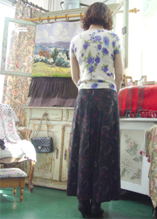 vintage floral wool Skirt