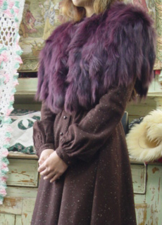 winter and snowy days... romantic violet FOX shawl