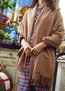 Cashmere classic  brown  BIG  shawl ( England)