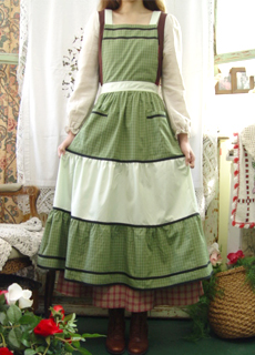 Beauty and the Beast in....Belle&#039;s apron (green check ))