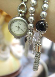 Heart silverstone mini bezel bracelet watch(japan)