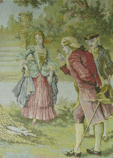 antique tapestry  romantic  lovers (england)