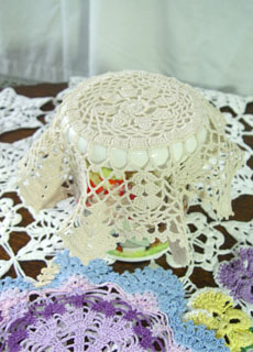 Handmade  crochet  doily (beige )