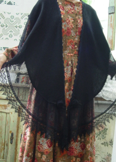 vintage black lace shawl