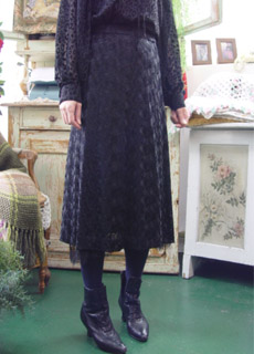 winter story .. antique embroidery black skirt